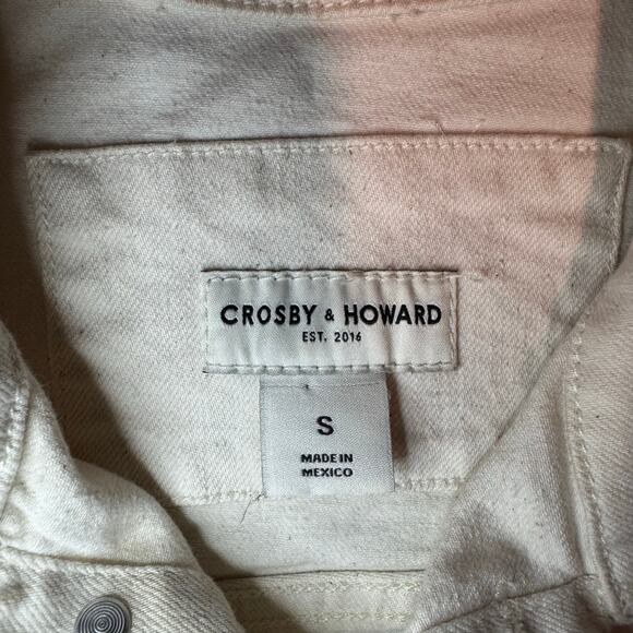Crosby & Howard Denim Trucker Jacket Women’s Ivory with Copper Buttons Size S - Picture 3 of 6